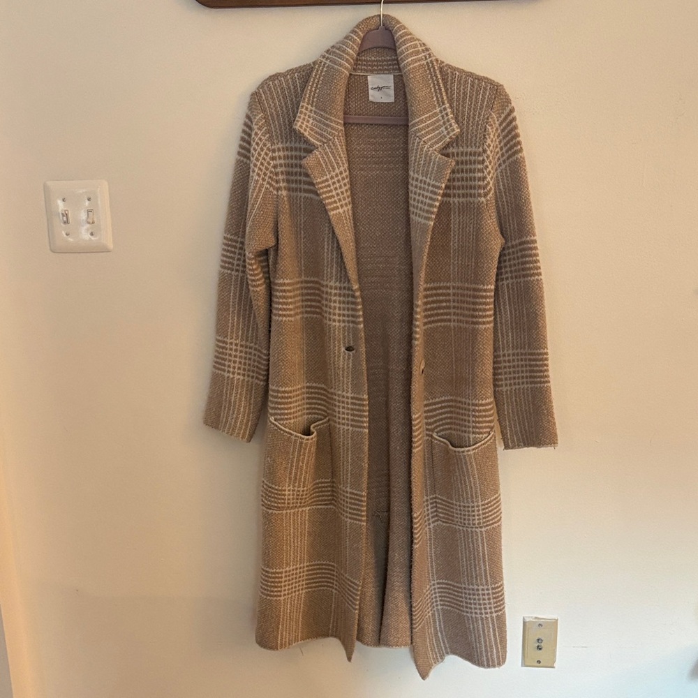 Carly Jean Los Angeles Cotton Sweater Duster Trench